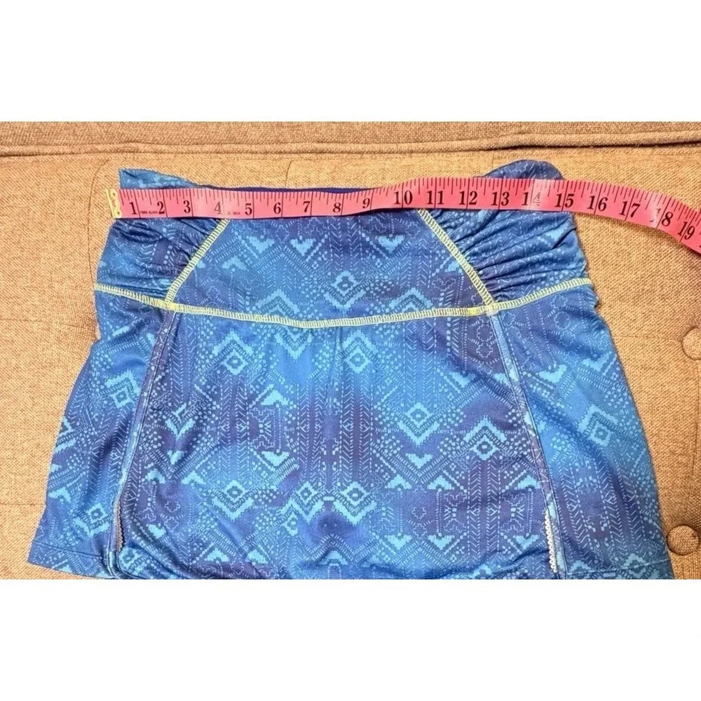 Athleta Blue Geometric Athletic Skort Built In‎ Shorts Medium Tennis Golf